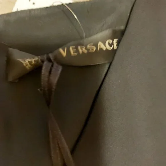 Versace Black Midi Sheath Dress with Crew Neck - Picture 3 of 4